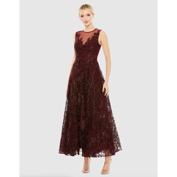 Mac Duggal Dresses & Skirts - Mac Duggal Red Embroidered High Neck Sleeveless Dress 14